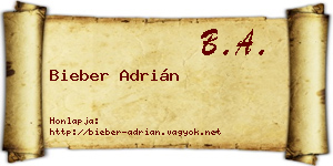 Bieber Adrián névjegykártya